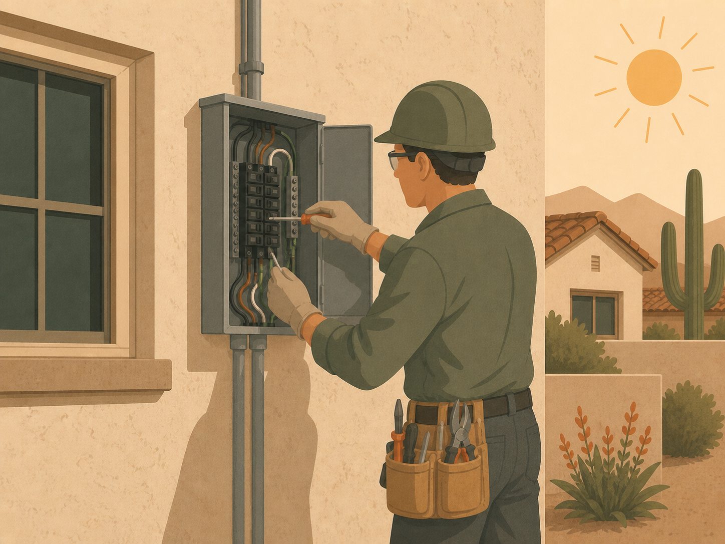 Illustration for electrical service calls