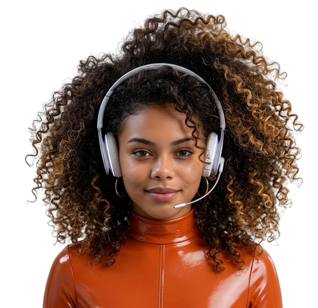 AI receptionist wearing a headset