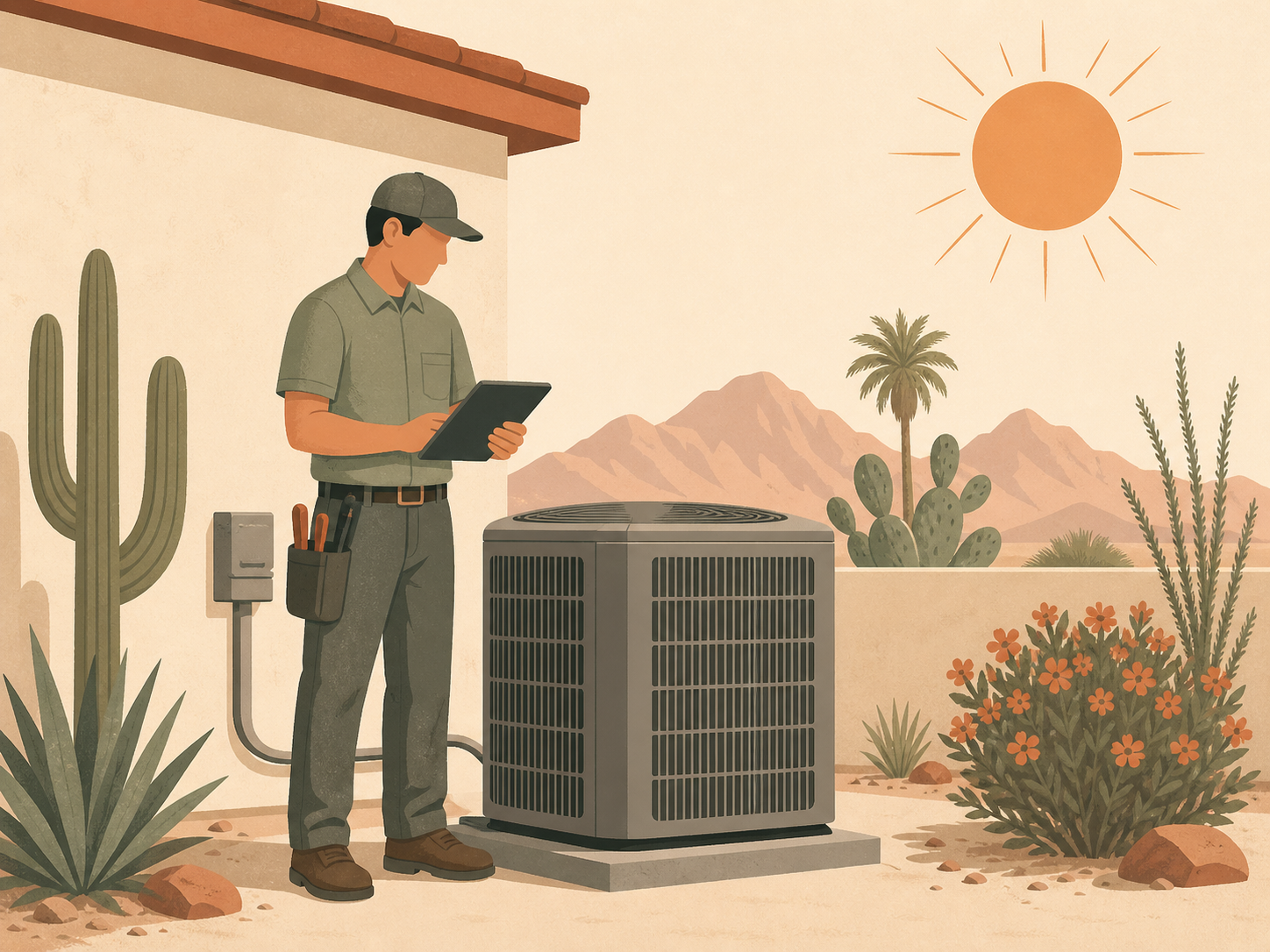 Illustration for HVAC and air conditioning calls