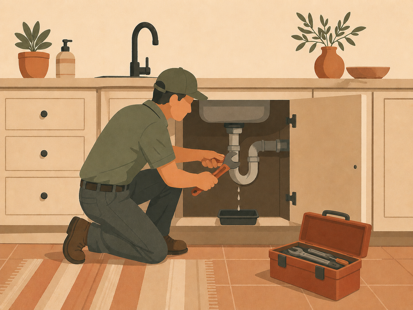 Illustration for plumbing emergency calls