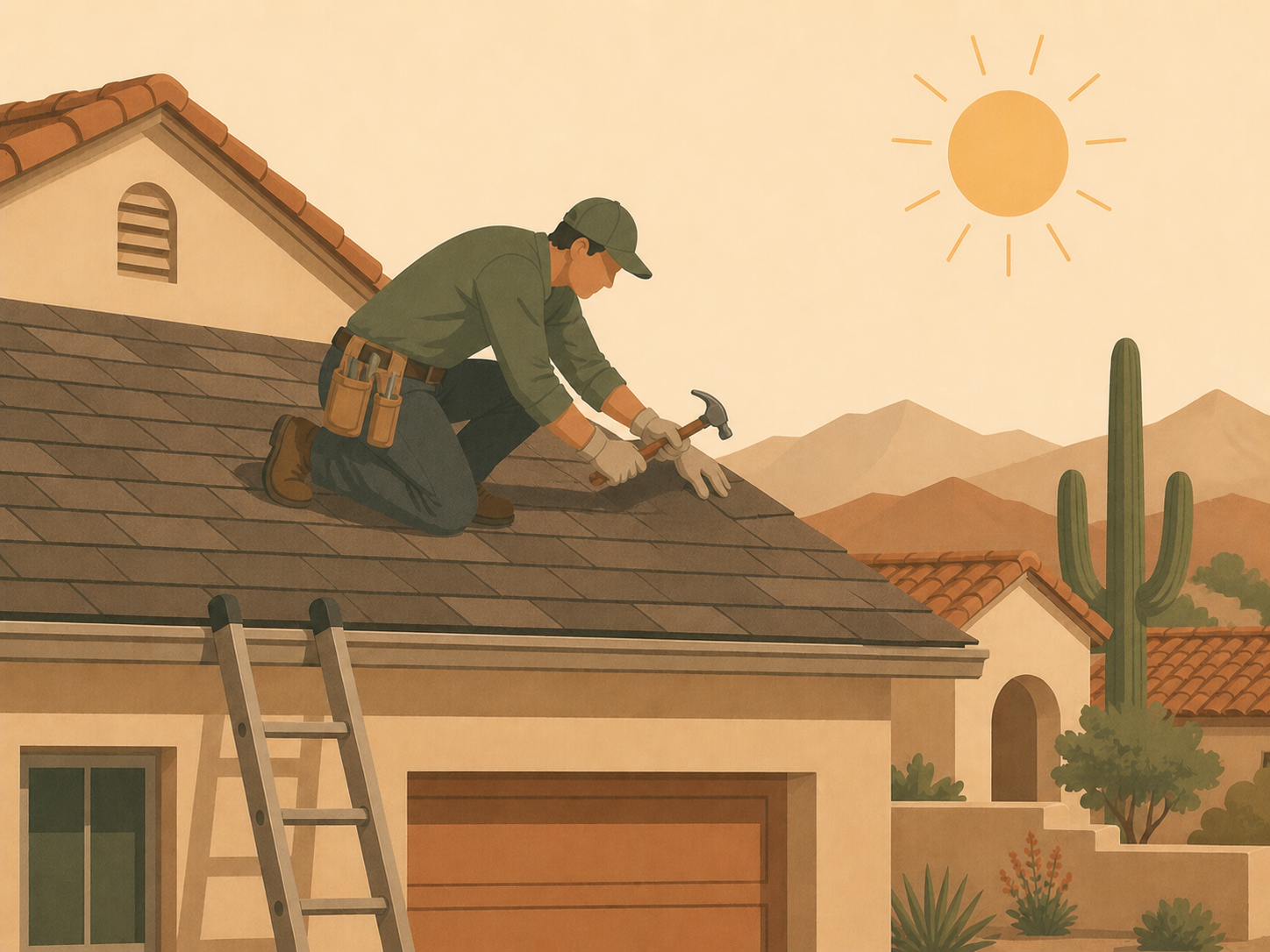 Illustration for roofing service calls